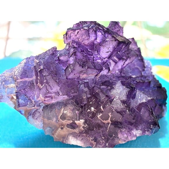 FLUORITE  Purple  Crystal Cluster 2248 g (4.956 lbs.) - Picture 3 of 14